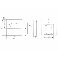 51-507- Analog amperemeter mini 7.5a + sidogrenssnitt