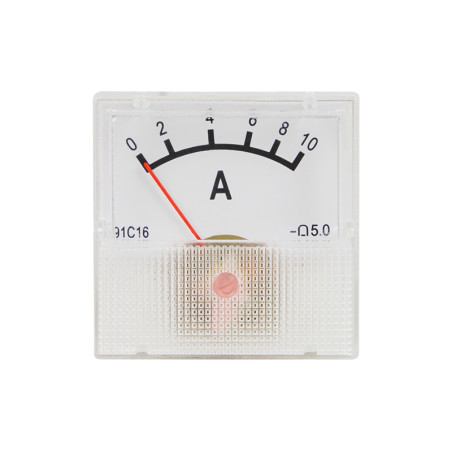 51-510- Analog amperemeter mini square 10A + sidokoppling