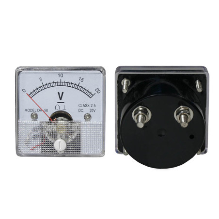 2406- Analog voltmeter square 20V