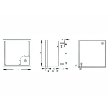 51-330- Analog voltmeter square large 300V