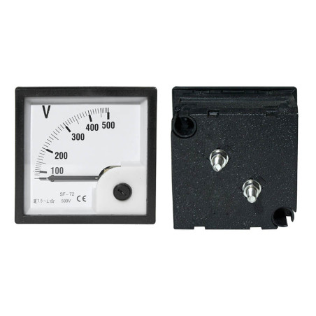51-350- Analog voltmeter square large 500V