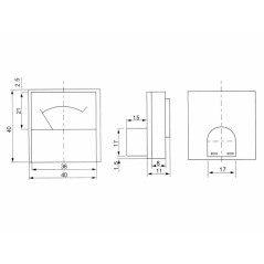 51-610- Analog voltmeter square mini 10v