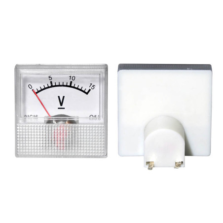 51-615- Analog voltmeter square mini 15V