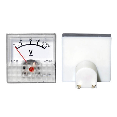 51-611- Analog voltmeter square mini 100V