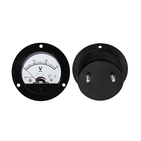 51-130- Analogt voltmeter rund 30V