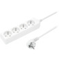 9708- Nätdelar förlängningssladd ps-470p 4-uttag med jordning 1,5m vit 3x1mm