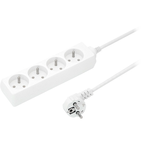 9709- Nätdelarps-470p förlängningskabel 4-uttag med jordning 5m vit 3x1mm