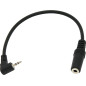 22701- Hörlursuttag: 2,5 mm hane till 3,5 mm hona med stereokabel