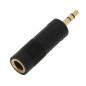 3233 - Jack-adapter: hane 3,5-hona 6,3 guld stereo