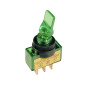 4914- Vippströmbrytare asw-14d spak 12v grön