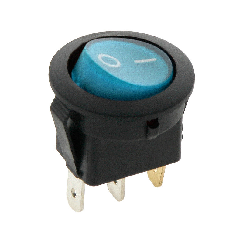 3906 - Rund blå upplyst strömbrytare 12V