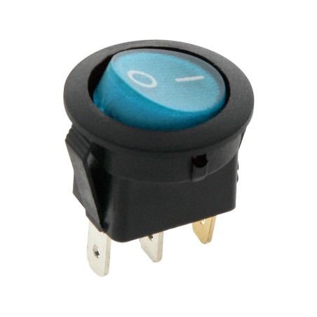 3906 - Rund blå upplyst strömbrytare 12V