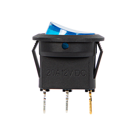 3906 - Rund blå upplyst strömbrytare 12V