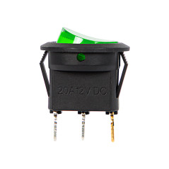 3909 - Rund grön upplyst strömbrytare 12V