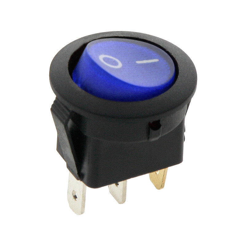 5814- Rund blå upplyst brytare 230