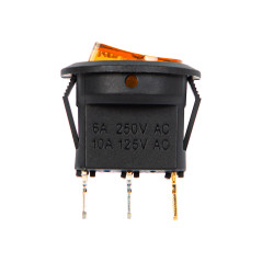 0126 - Rund upplyst strömbrytare 230v gul/orange