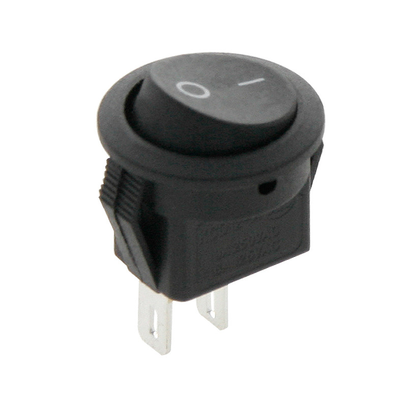 2922- Omkopplare mk101-8c on-off svart rund-2p