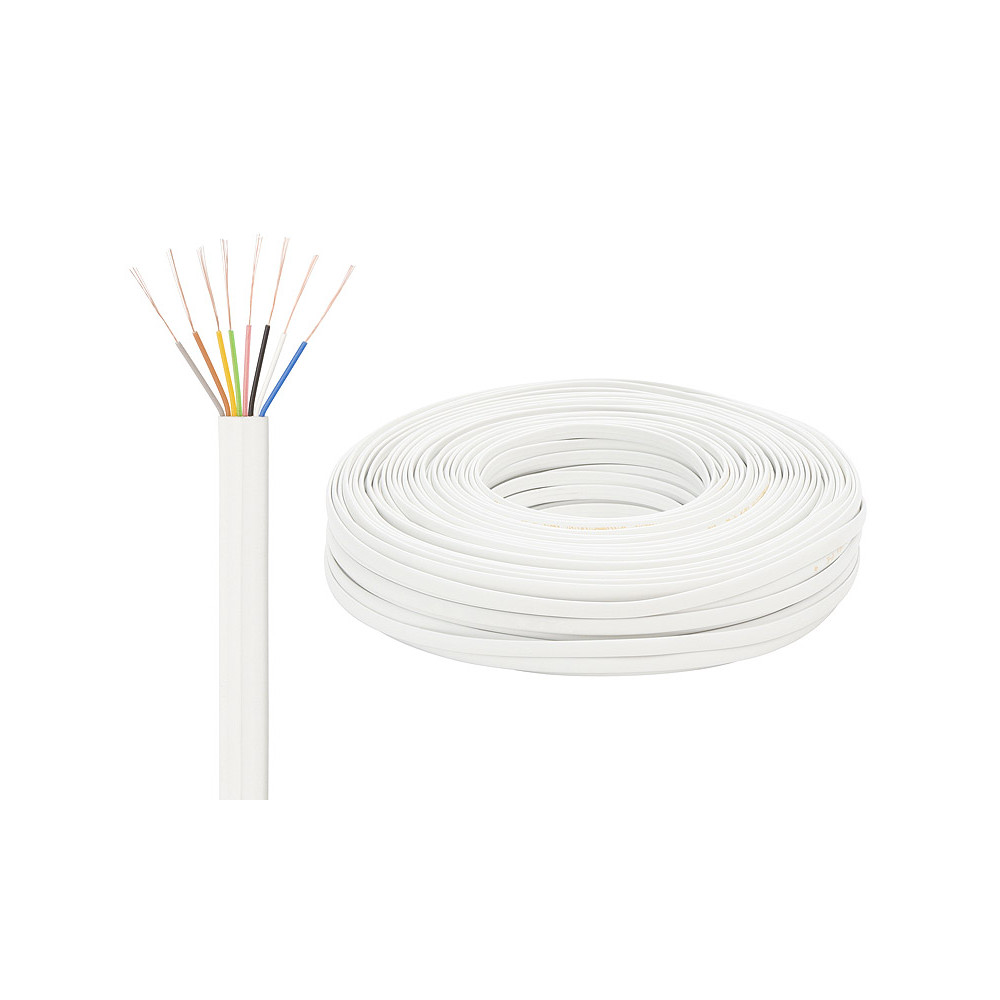 4121 - Platt telefonkabel kp-8/100m vit 4121 - Platt telefonkabel kp-8/100m vit