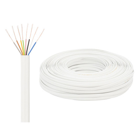 4121 - Platt telefonkabel kp-8/100m vit