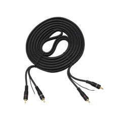 4457- Anslutning 2xrca 6mm 10m guld + styrning