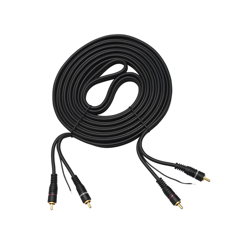 4457- Anslutning 2xrca 6mm 10m guld + styrning