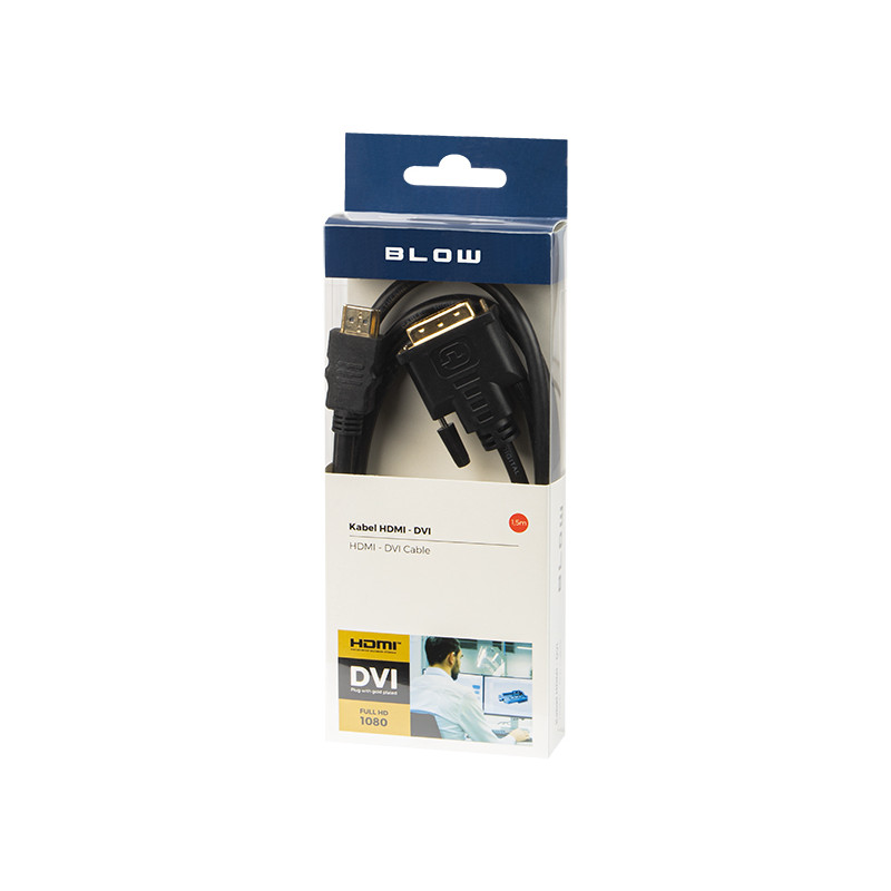 92-021- DVI-HDMI-anslutning 1,5m blister