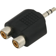 3412- Grenuttag 3,5 mm - 2 RCA-uttag