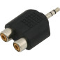 3412- Grenuttag 3,5 mm - 2 RCA-uttag