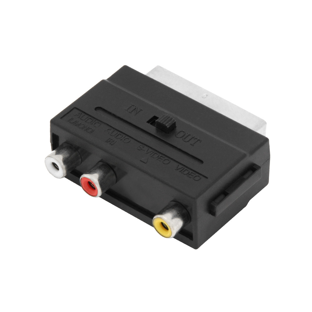 3300- Rozgałęźnik wtyk scart-3 gniazdo rca+przełącznik 3300- Rozgałęźnik wtyk scart-3 gniazdo rca+przełącznik