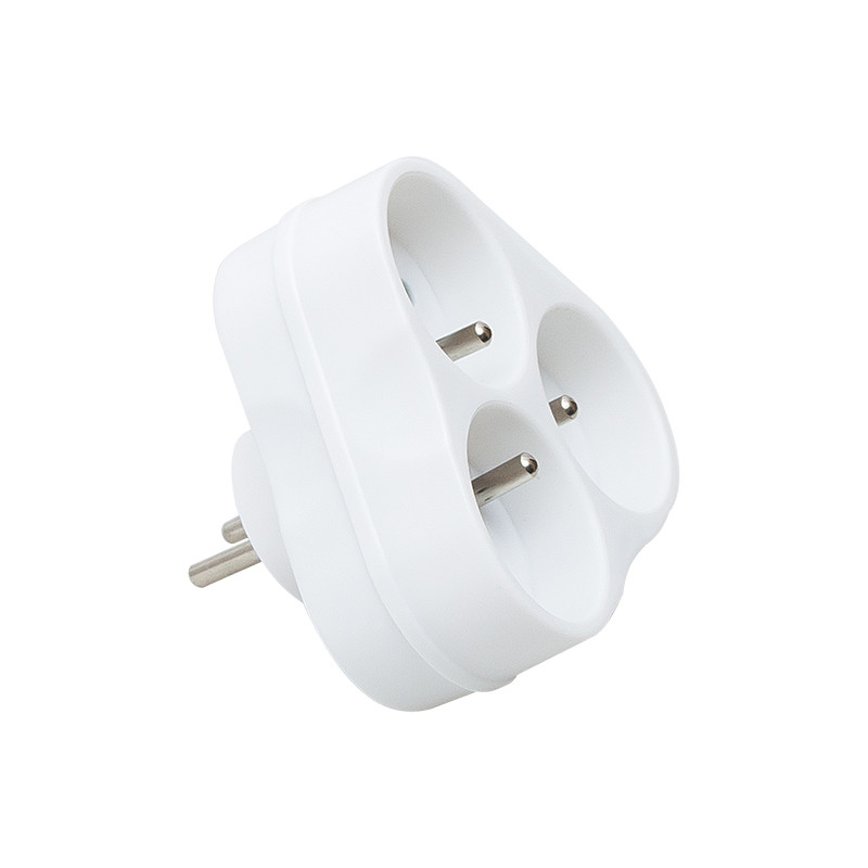 9751- Grenuttag r-36p 3-uttag med jordning rund