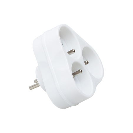 9751- Grenuttag r-36p 3-uttag med jordning rund