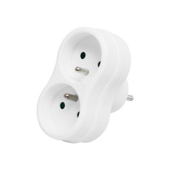 9753- Grenuttag r-270p 2-uttag med jordning rund