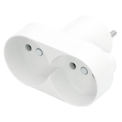 9754- Grenuttag r-260 2-uttag utan jordning rund