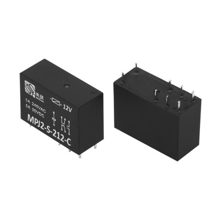8362- Relä mpjs212c 12v (s142c12v) relä, spole 12v, kontakter 2x 5a/250vac