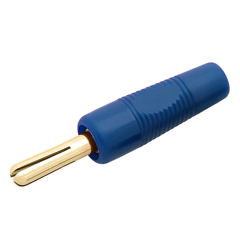 8442- Banankontakt skruvbar blå 44 mm guld hq