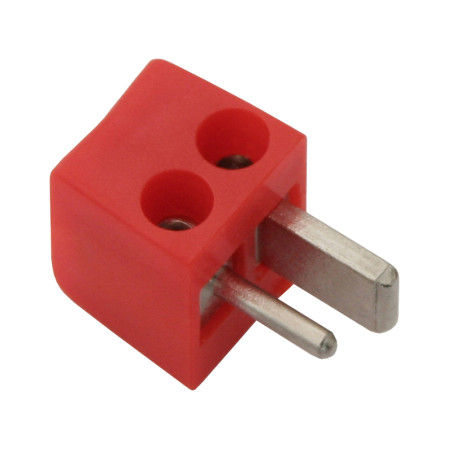 1536 - Vinklad högtalarkontakt, skruvbar, röd