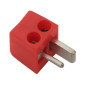1536 - Vinklad högtalarkontakt, skruvbar, röd