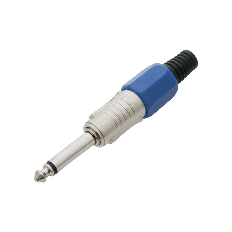 9360 - Jackkontakt 6,3 mm mono metall hq blå