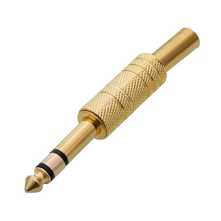 1196 - Jackkontakt 6,3 mm guldpläterad