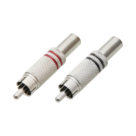 1031- RCA-kontakt metall (svart+röd)
