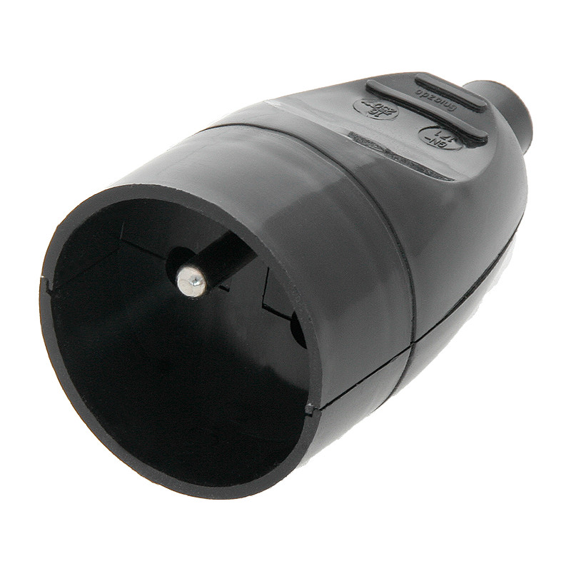 9574 - Enkel jordat vägguttag GN-171 svart