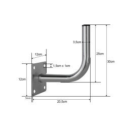 76-909- Vinklad väggfäste 200