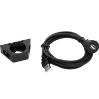 2083 - Bilkopplingsmonterad USB-anslutning hane-hona med fot 2m