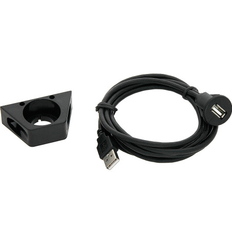 2083 - Bilkopplingsmonterad USB-anslutning hane-hona med fot 2m | HandlaSmidigt.se