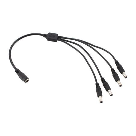 5584 - Anslutningskontakt för LED-band DC-uttag 2,1/5,5 - 4 svarta kontakter