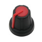 8698 - Potentiometerknopp svart n-2 med röd markering 17,5 mm