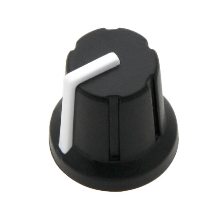8690 - Potentiometerknopp för axel n-1, 6 mm vit 16 mm