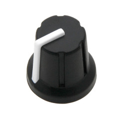 8690 - Potentiometerknopp för axel n-1, 6 mm vit 16 mm