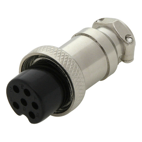 20-095- Mikrofonkontakt 6-stifts hane till kabel