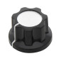 8804 - Potentiometer knob bakelit svart/silver diameter 19mm